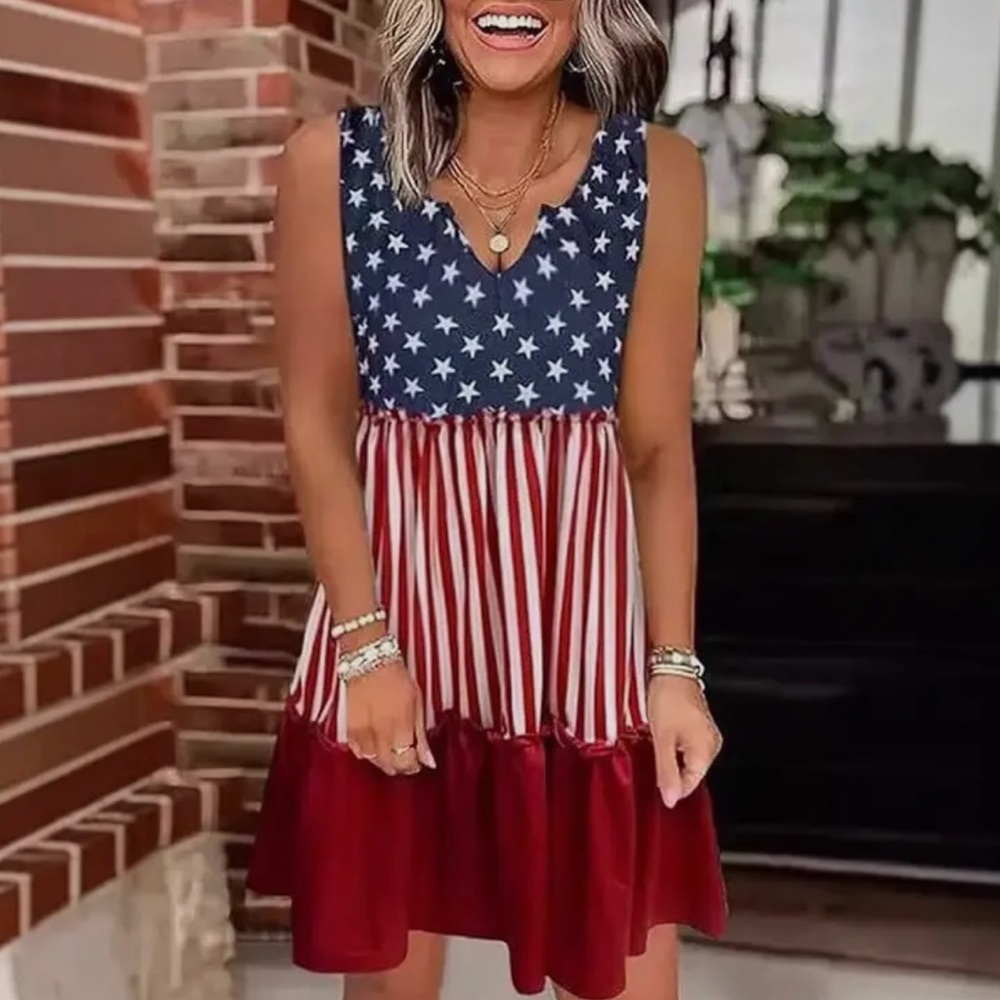 Patriotic Star and Stripe Dress
